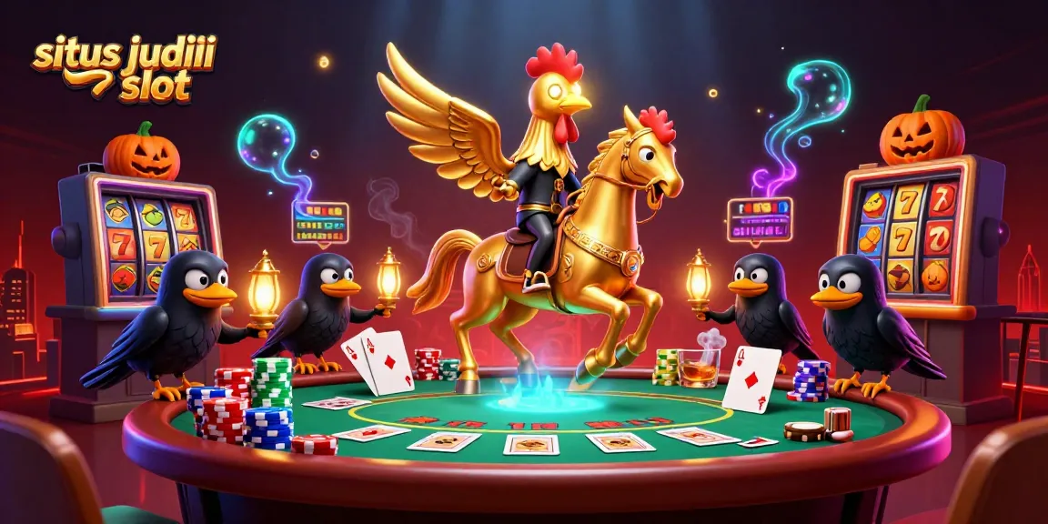 Experience the thrill at situs judi slot with dynamic 3D illustrations showcasing iconic gaming elements.