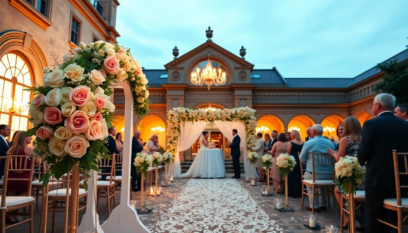 Stunning Jacksonville Wedding Venue featuring floral decorations and a beautiful ceremony setup.