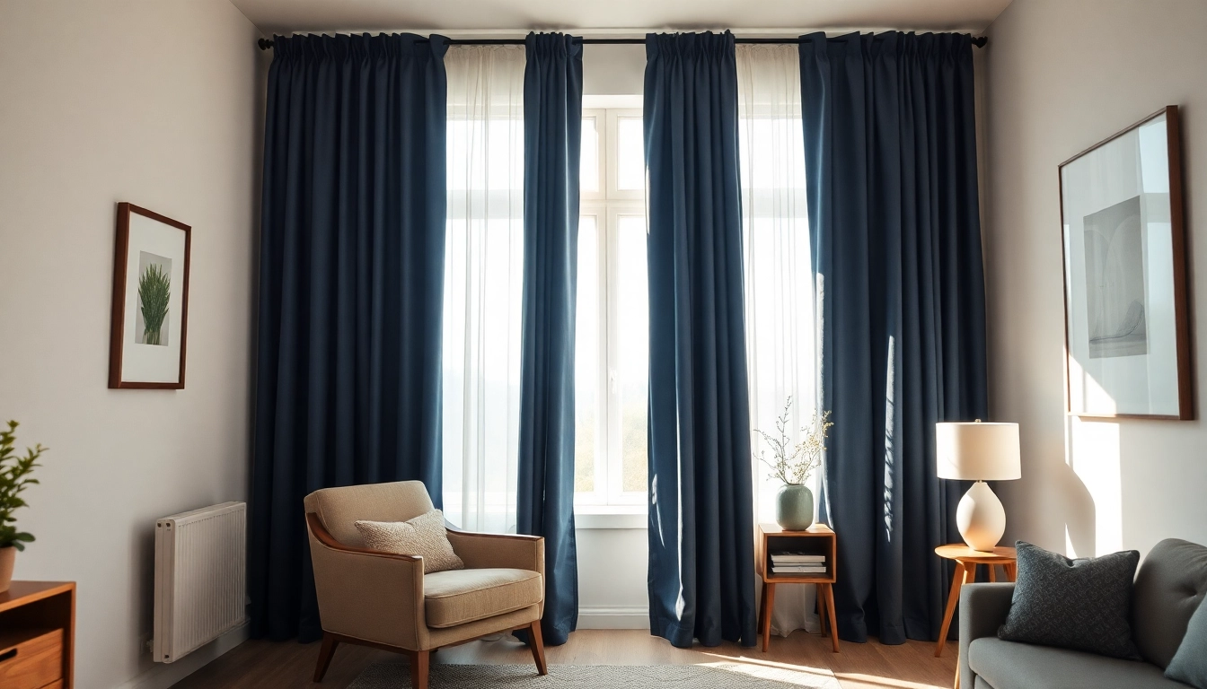 Verduisterende gordijnen creëren een stijlvolle en ontspannen sfeer in het interieur.
