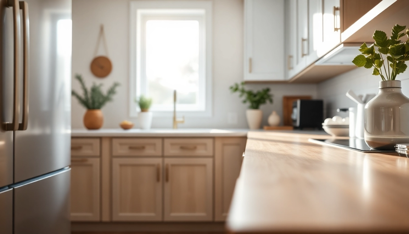 Cabinet Refacing Saint Petersburg FL services showcasing polished kitchen cabinets in a modern home setting.