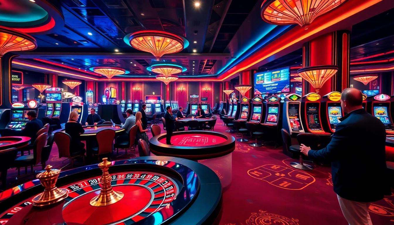 Players enjoying MK8 casino games amidst an exciting and luxurious atmosphere.