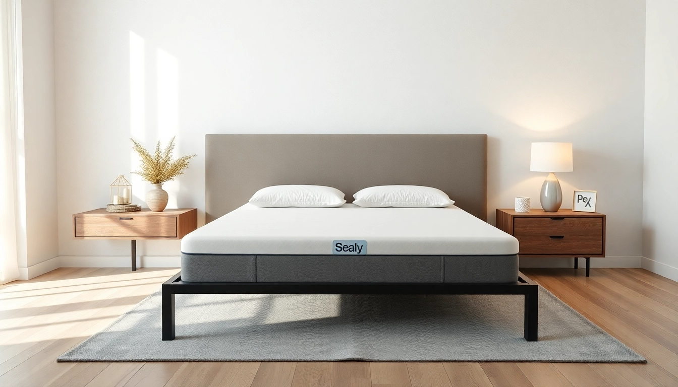 Explore the comfort and style of a Sealy mattress foundation in a modern bedroom setting.