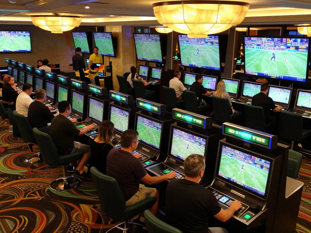 tv88 sports betting area with enthusiastic bettors engaged in placing bets