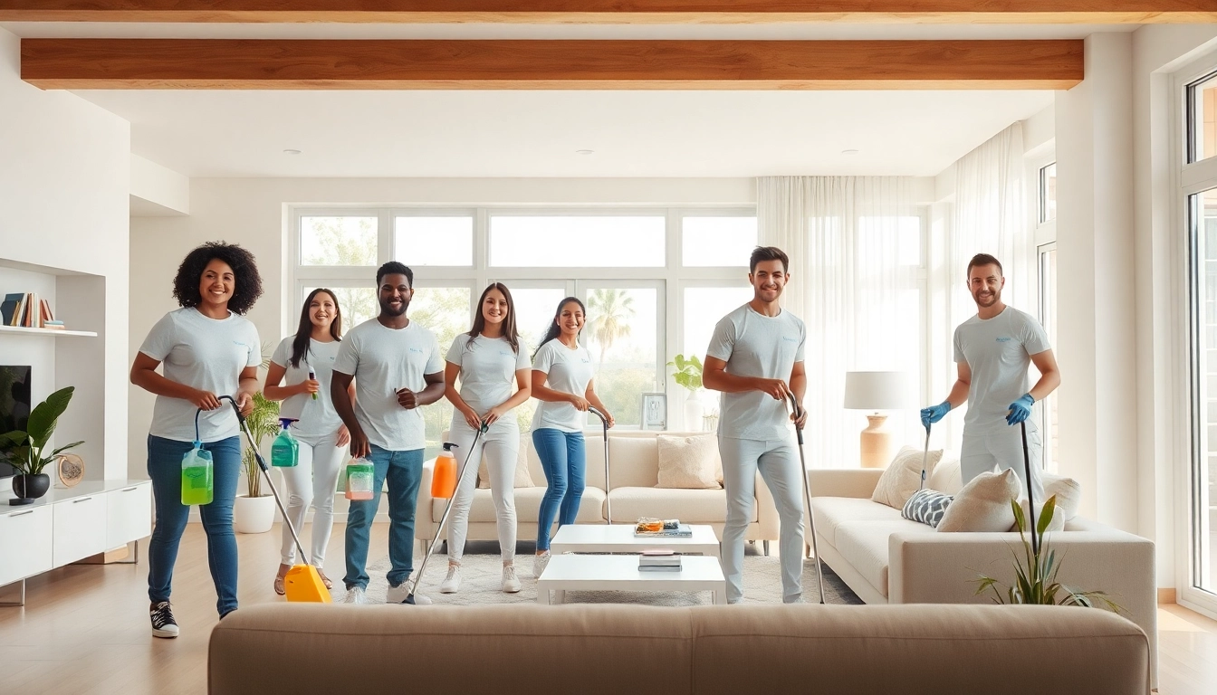 Enhance your space with cleaning services calgary, showcasing a professional team in action cleaning a modern home.