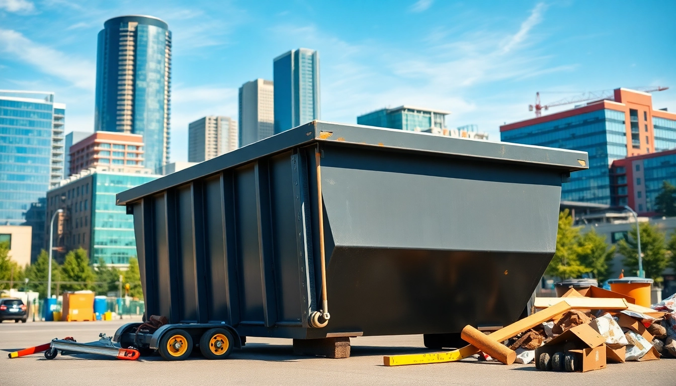 Efficient and reliable dumpster rental service Edmonton AB in an urban environment.