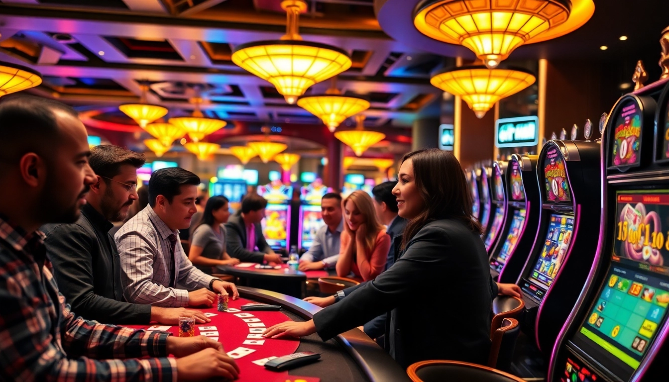 Players enjoying their experience at a Non gamstop casino with excitement and diverse games.