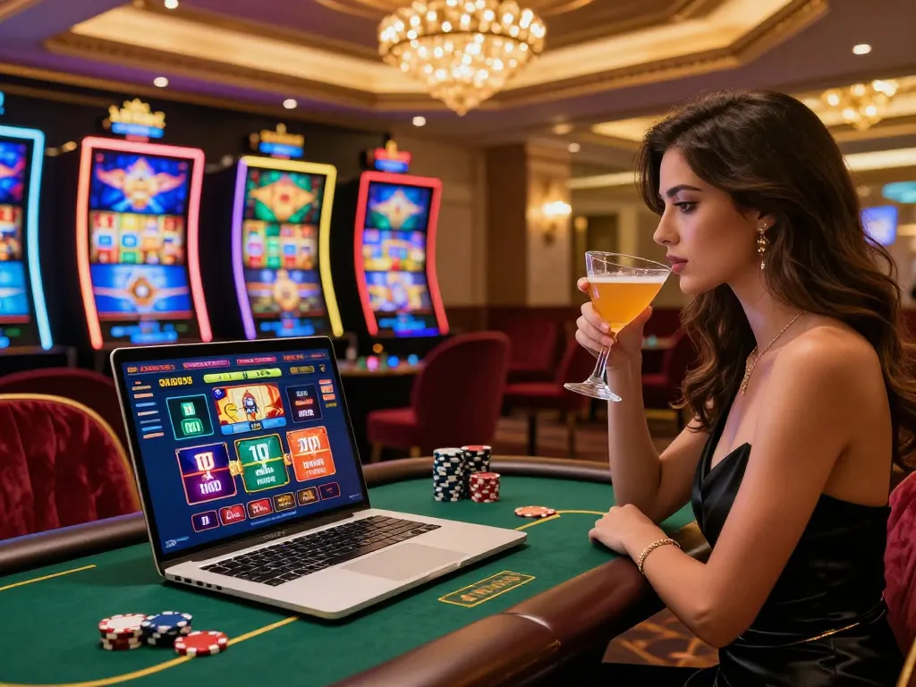 Engaging online casino scene at hubet88com with poker gameplay and luxurious atmosphere.