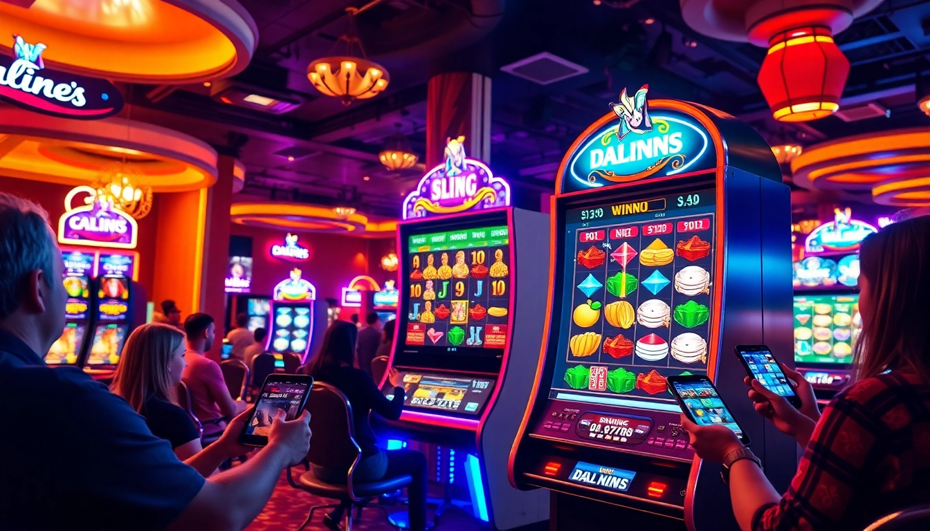 Experience thrilling Online slots Uk with a vibrant digital slot machine in action.