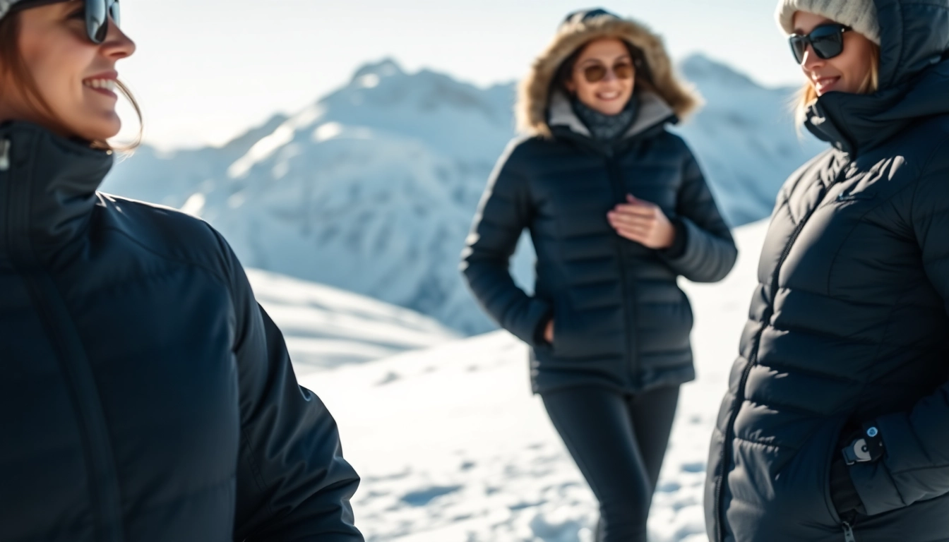 Model wearing the best waterproof winter jackets for women in a snowy outdoor setting.