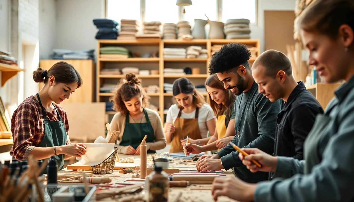 Engaged artisans in craft training, showcasing hands-on skills and creativity.