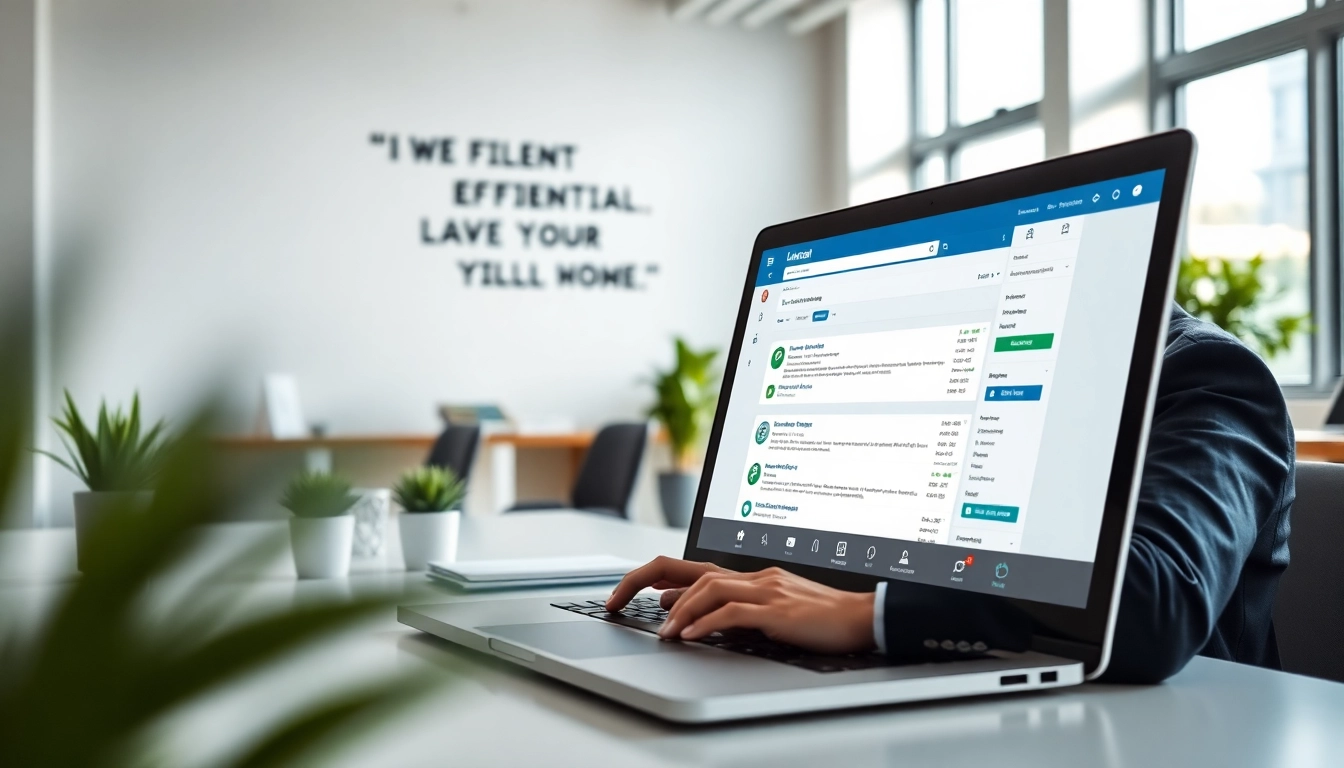 Utilizing the linkedin search results scraping tool in action, showcasing data analysis on a professional laptop.