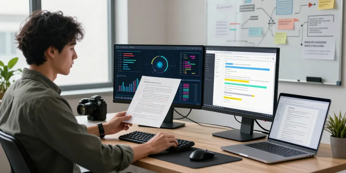 Detect PDF fraud with AI technology in a modern office setting.