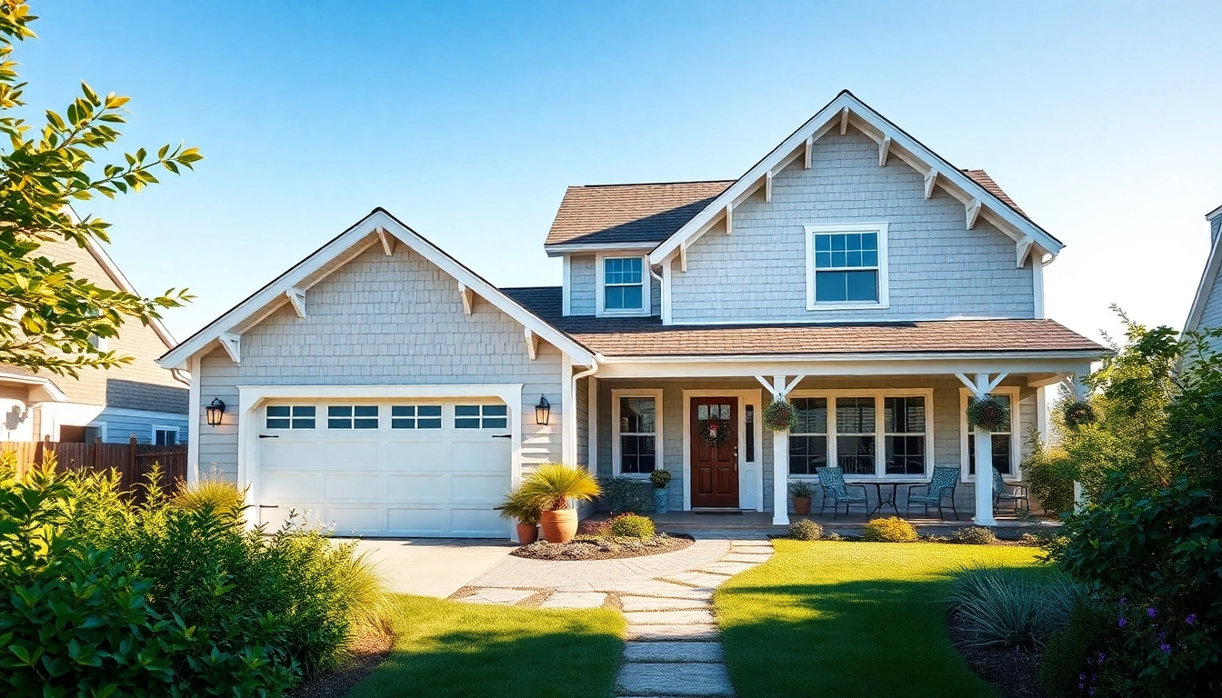 Showcasing a charming cape cod home with an attached garage, beautifully landscaped