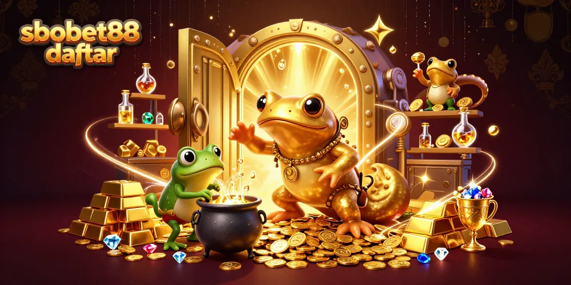 Engage in sbobet88 daftar with exciting casino elements, including gold coins and captivating characters.