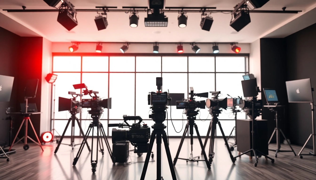 Showcase of video production edmonton setup with advanced cameras and editing tools.
