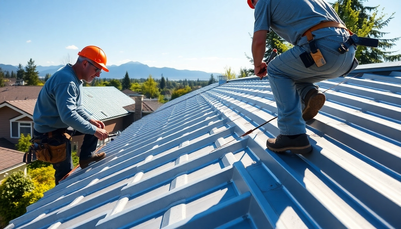 Install premium metal roofing vancouver by skilled professionals in a residential neighborhood.
