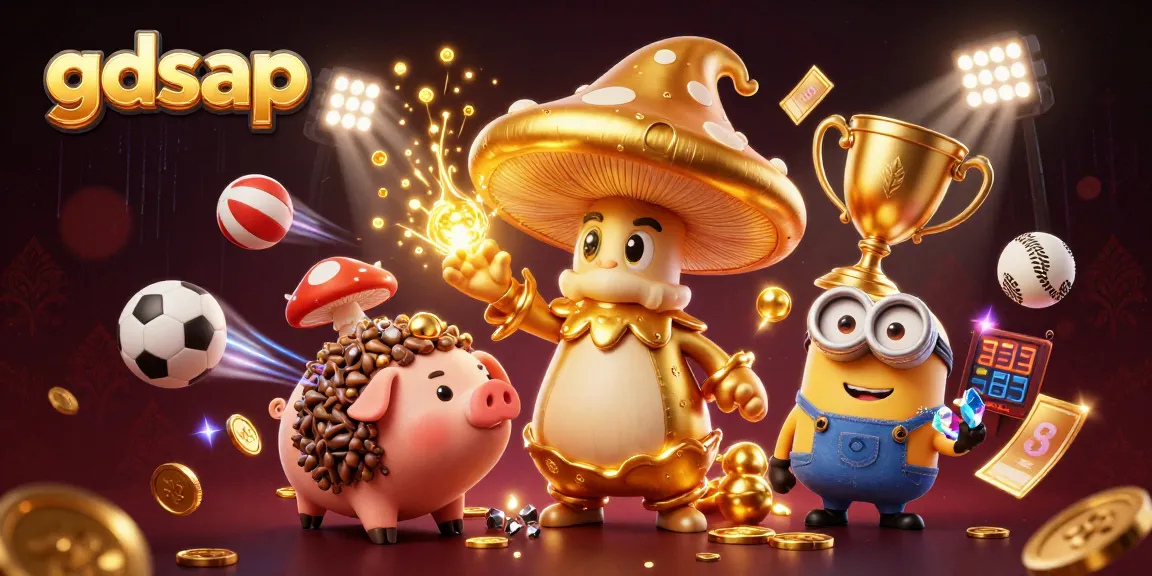Experience magical wins with gdsap in this vibrant 3D casino illustration featuring dynamic characters and elements.