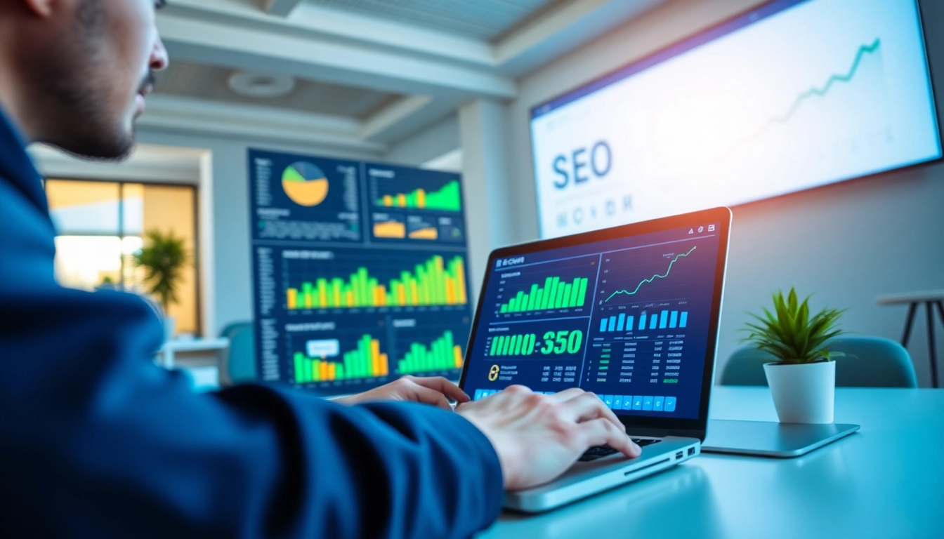 Optimize your seo chat gpt strategies with a digital marketer reviewing SEO metrics.