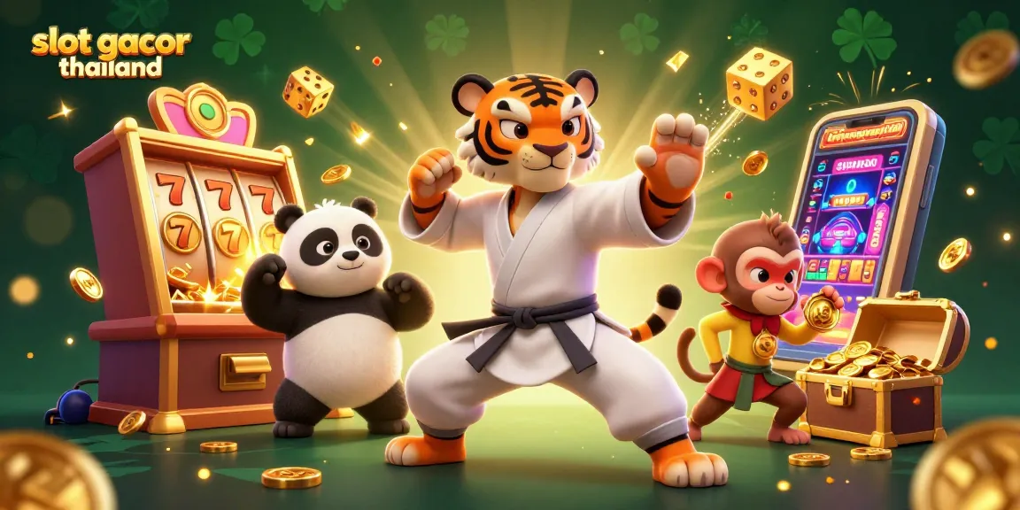 Feel the excitement of slot gacor thailand with this animated 3D casino scene bursting with symbols and energy.