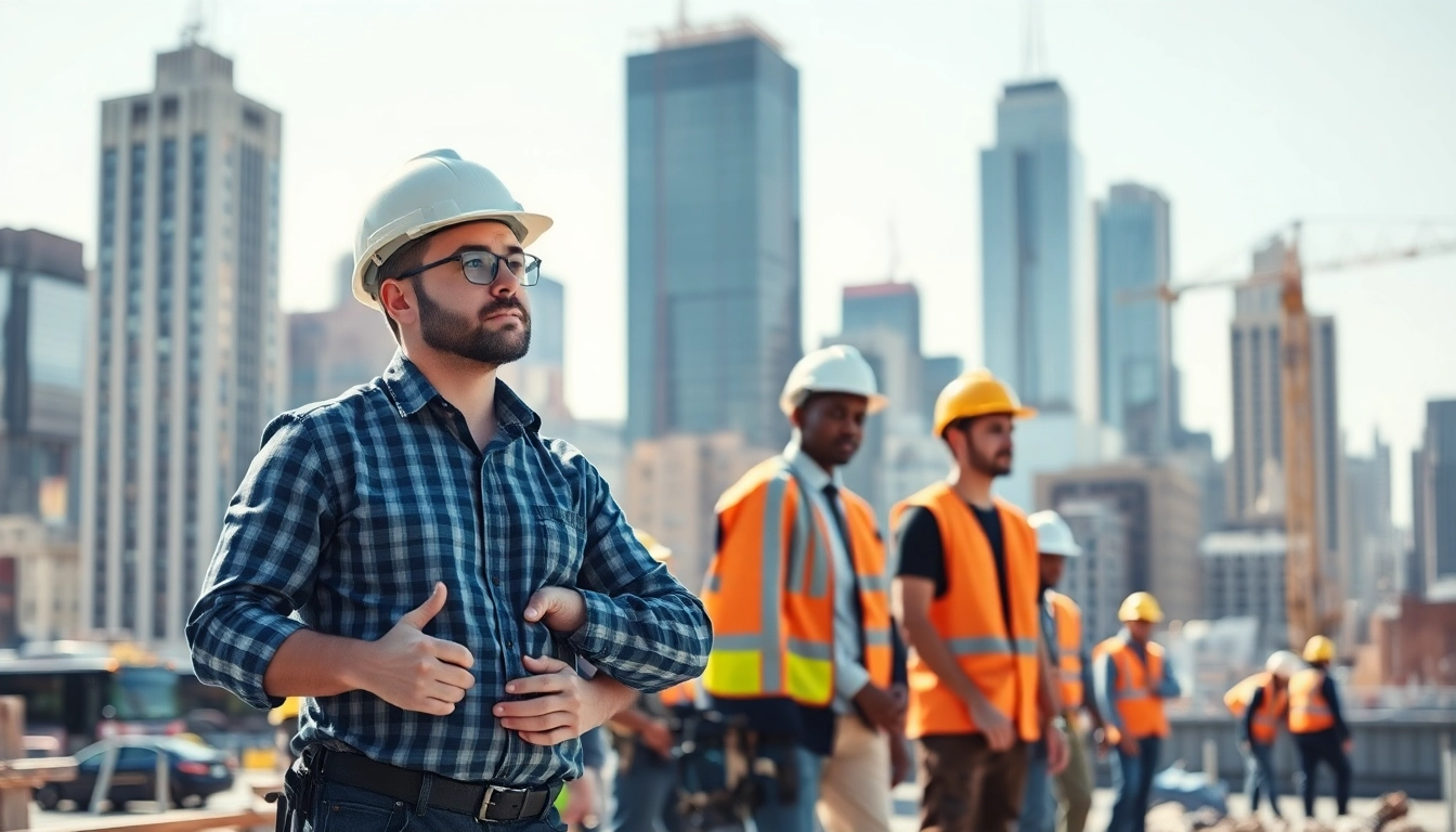 Manhattan General Contractor overseeing a busy construction site in an urban environment.