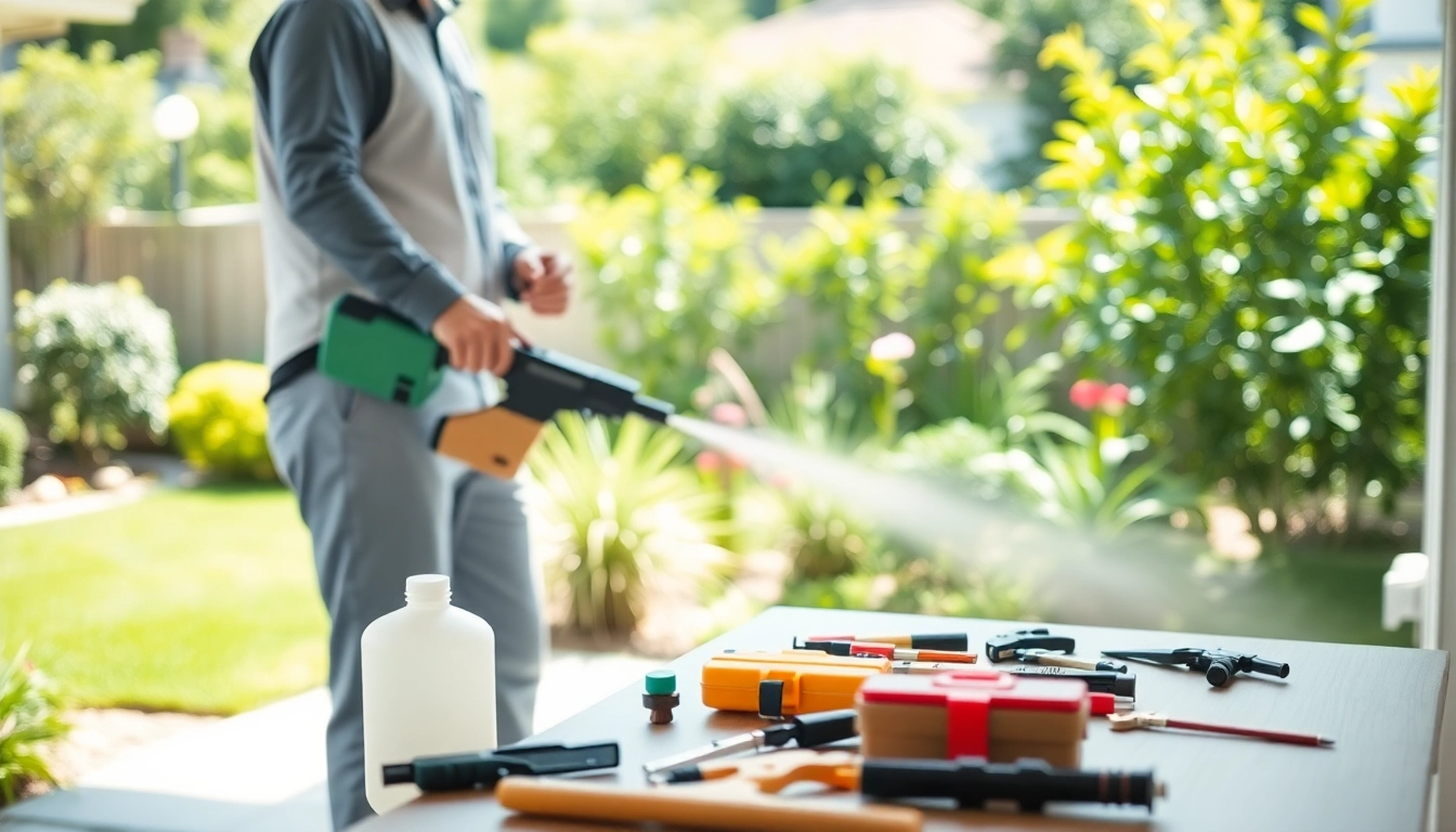 Implementing perimeter bug protection with a certified technician at a home, ensuring a pest-free environment.