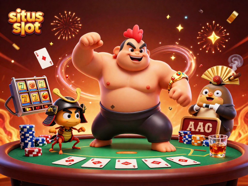 Mengalami aksi menarik di situs slot dengan simbol buah dan keberuntungan dalam gambar ilustrasi terperinci 3D