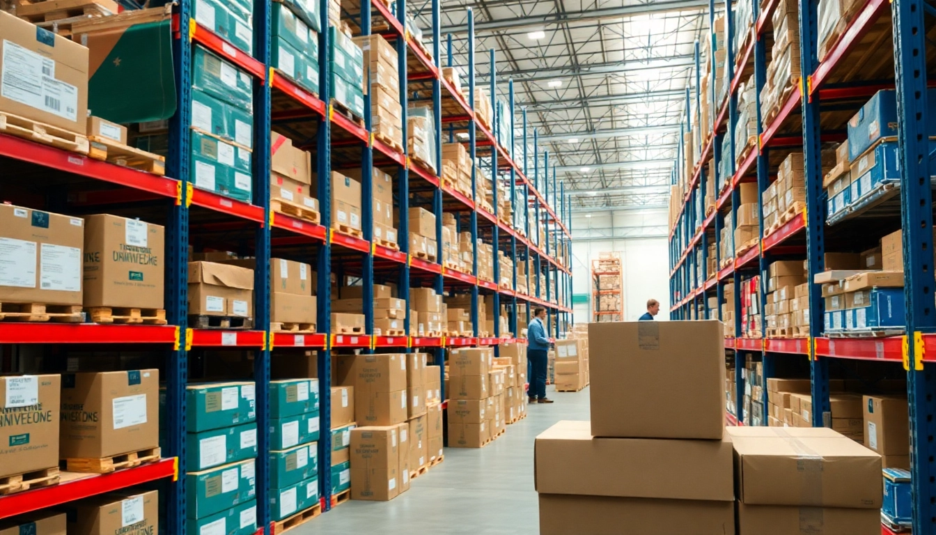 Manage excess inventory effectively with organized stock in a professional warehouse setting.