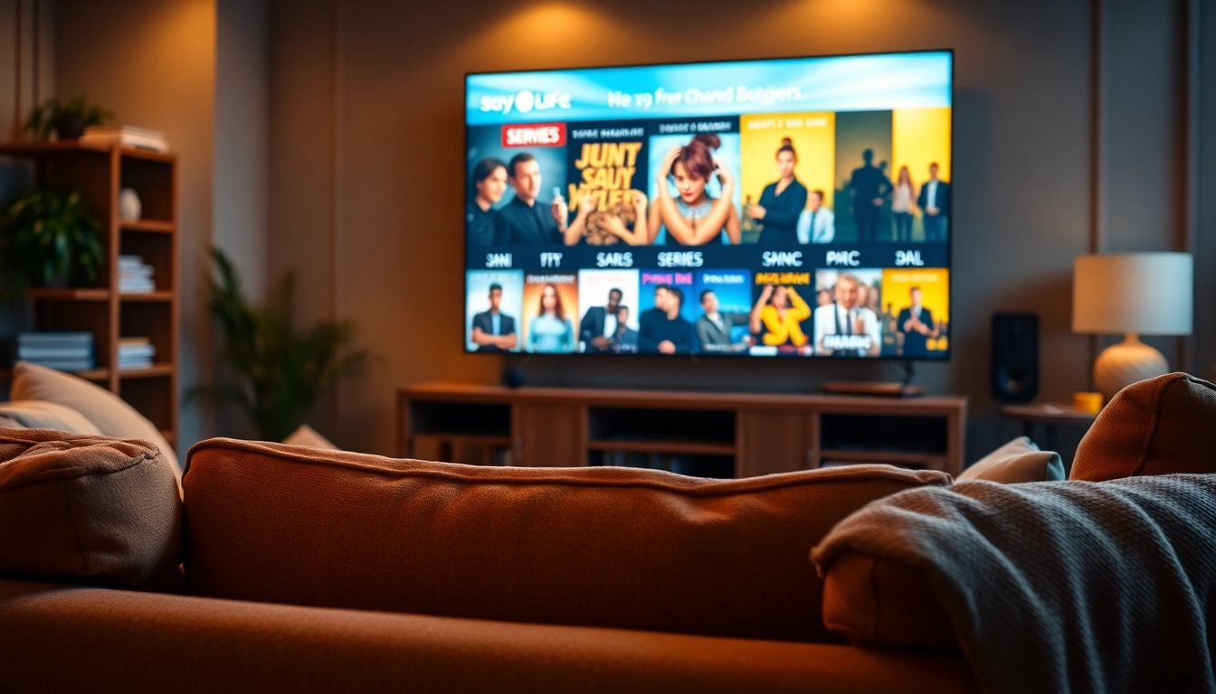 Relaxed ambiance for viewers to watch series online in a cozy living room.