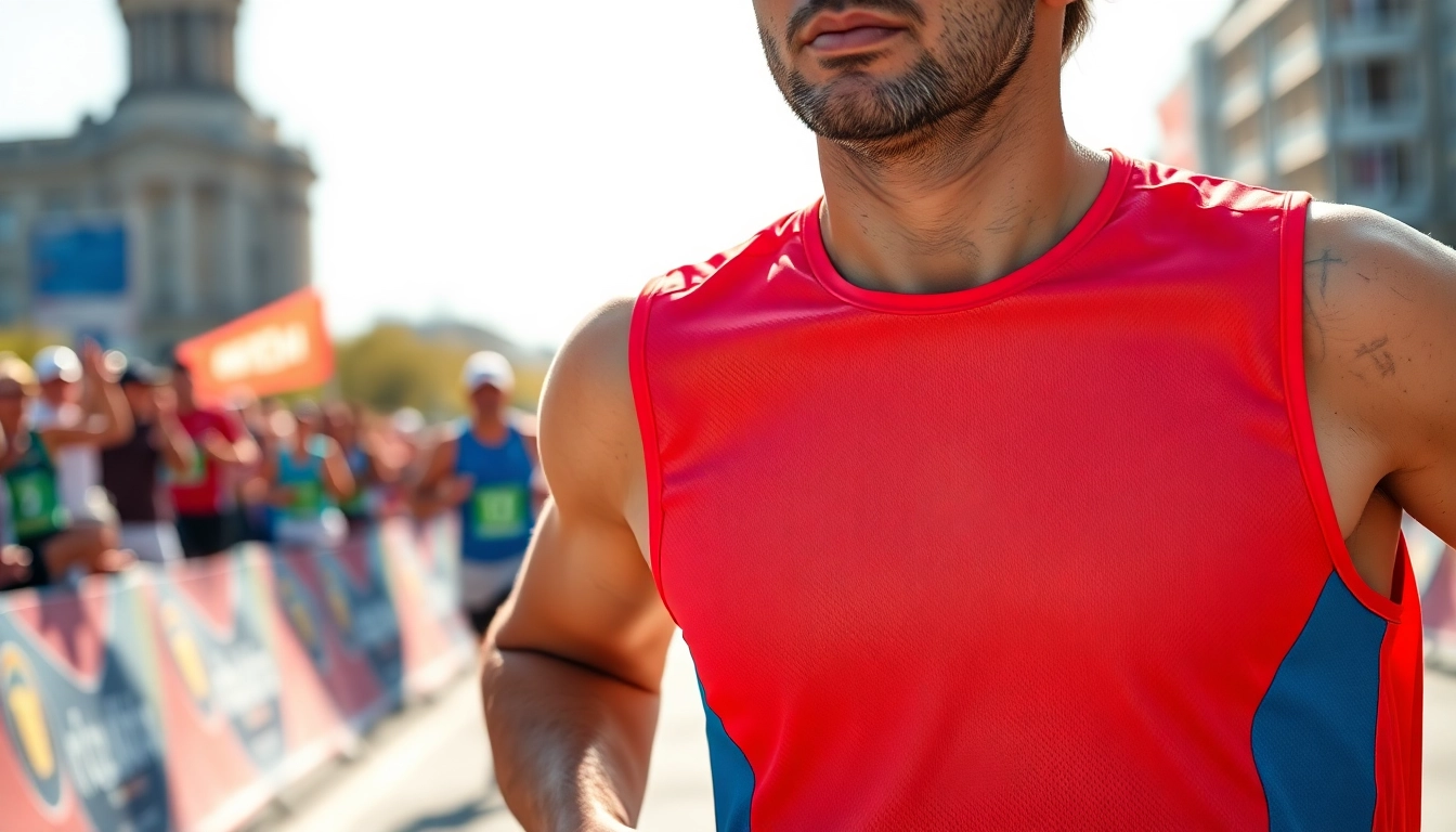Racer in a dynamic running vest displaying high-performance features during an outdoor event.