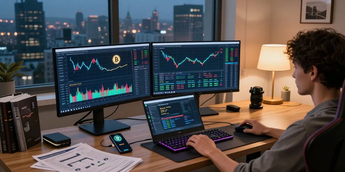 Best cloud mining scene in a professional cryptocurrency mining setup featuring charts and hardware wallets