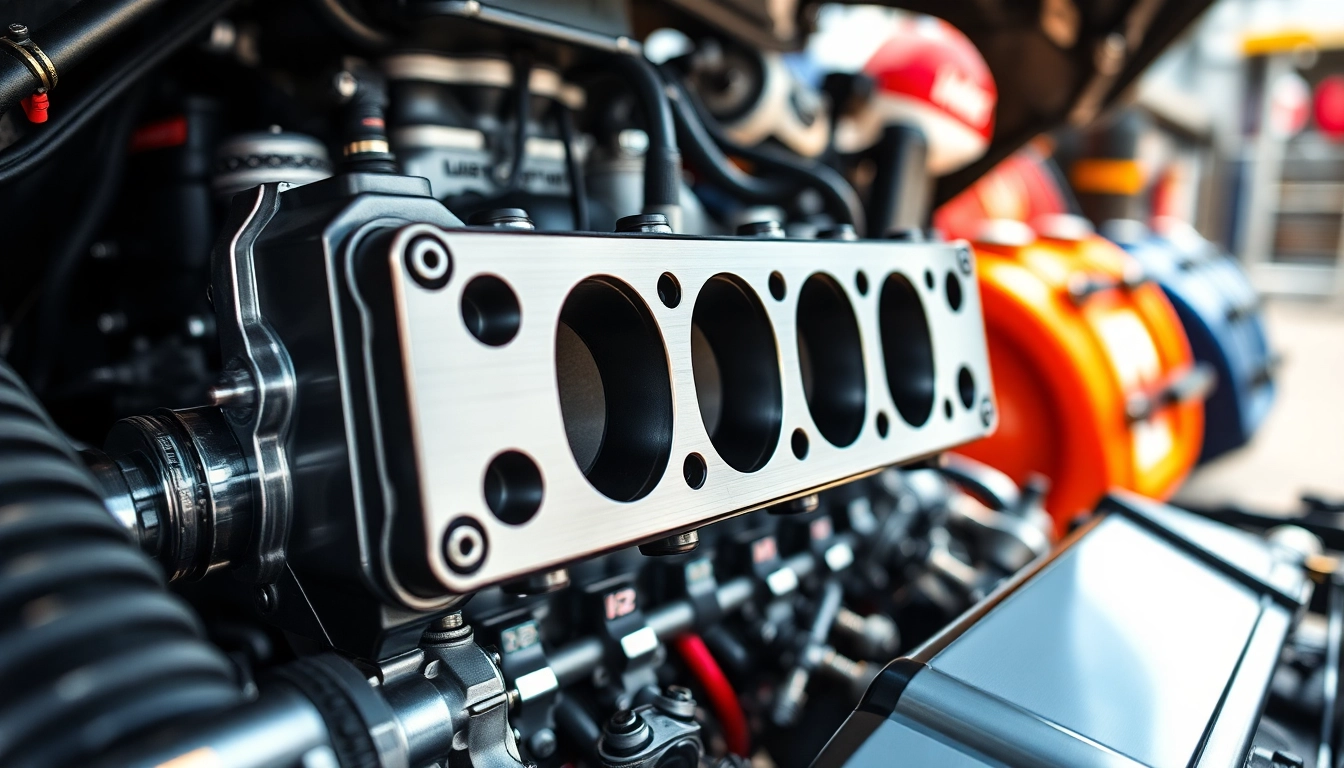 Showcasing the BMW S58 Intake Manifold Block-Off Plate in a race-inspired engine bay.
