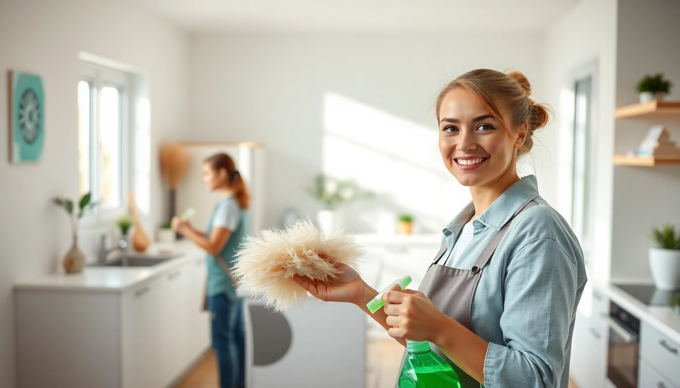 Engaging cleaning services calgary team in action, showcasing a pristine kitchen environment.