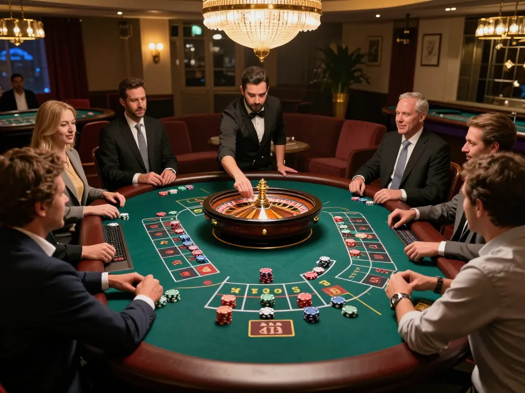 Experience the thrill of top quality widgets as players engage in a lively roulette game with vibrant chips and immersive atmosphere.