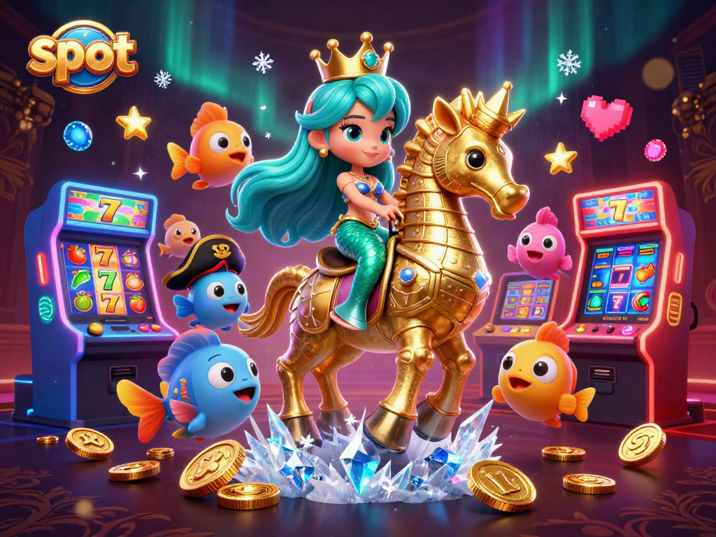 Spin vibrant slot reels featuring a mermaid princess in a colorful underwater scene.