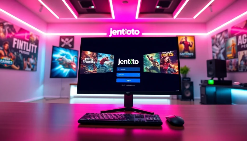 Masukkan jentoto login di antarmuka permainan yang menawan dan modern.