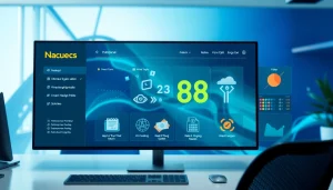 Experience Nền Tảng RR88 with a dynamic digital interface surrounded by innovative tech elements.