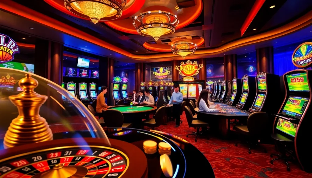 KJC AC 2: Exciting casino scene with poker tables and slot machines.