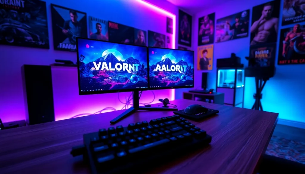 Engage with the thrilling valorant download experience through a dynamic gaming setup.