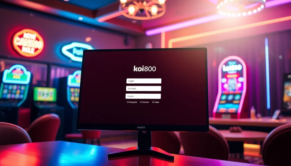 Login ke platform koi800 dengan antarmuka yang menarik dan user-friendly.