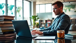 Enhance your translation skills with https://www.elitetranslingo.com while navigating a modern workspace.