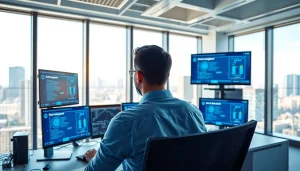 Implement robust Patch Management Services with a professional technician in a modern office environment.