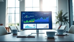View of a vibrant digital marketing dashboard for smm panel showcasing analytics and insights.