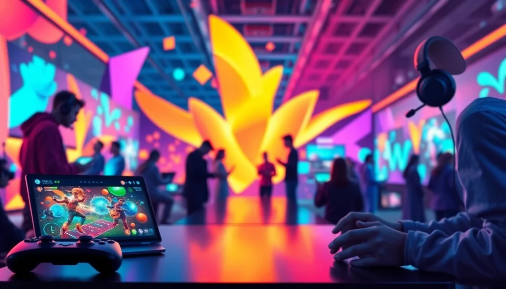 Engaging gaming experience depicted in vj88’s vibrant virtual platform, highlighting user interactions.