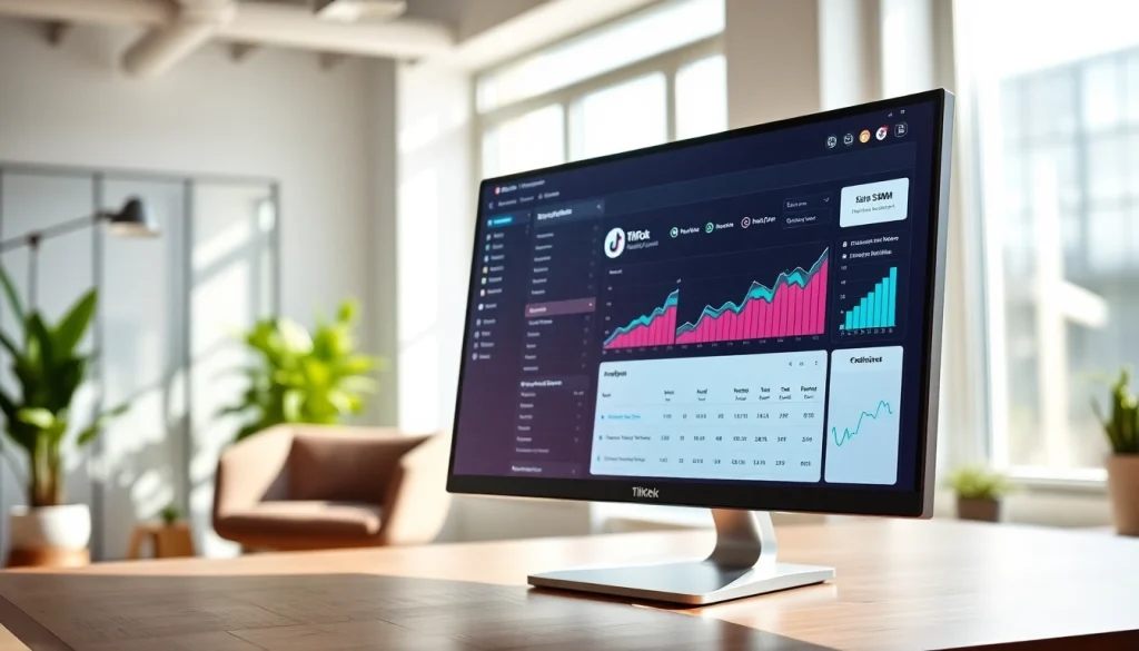 Boost your engagement with a TikTok SMM panel showcased in a dynamic office.