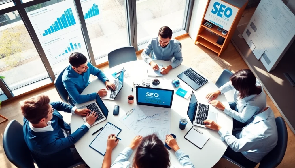 Boost your business with effective seo services from experts in a dynamic workspace.