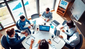 Boost your business with effective seo services from experts in a dynamic workspace.