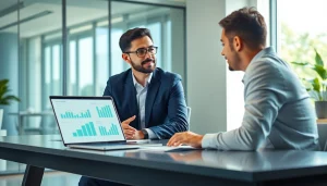 카드 한도 현금화 방법을 세련된 사무실에서 토론하는 전문가의 모습