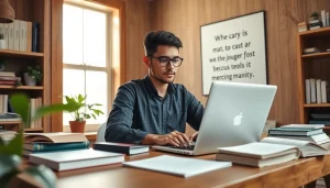 Enhance your studies with affordable writing services in a cozy, modern workspace.