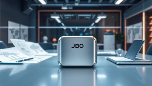 Showcase of an innovative JBO product in a modern tech setting, highlighting its features.