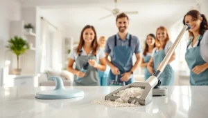 Enhance your home with our expert Cleaning Service, showing dedicated cleaners at work.